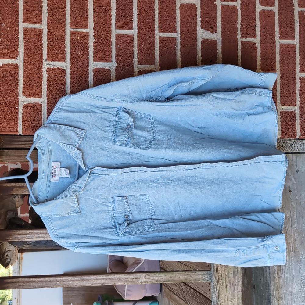 Mainstreet Blues Women's Light Denim Button Up Jean Jacket 2X Cotton Vintage